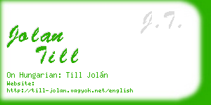 jolan till business card