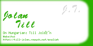 jolan till business card